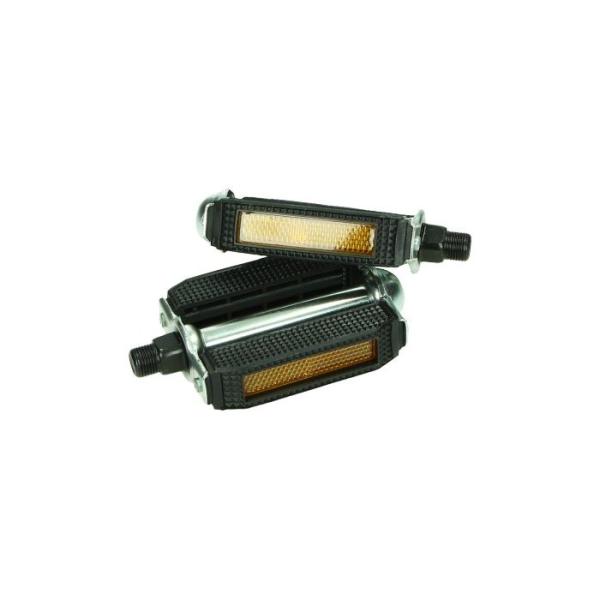 Pedalset schwarz mit Reflektor